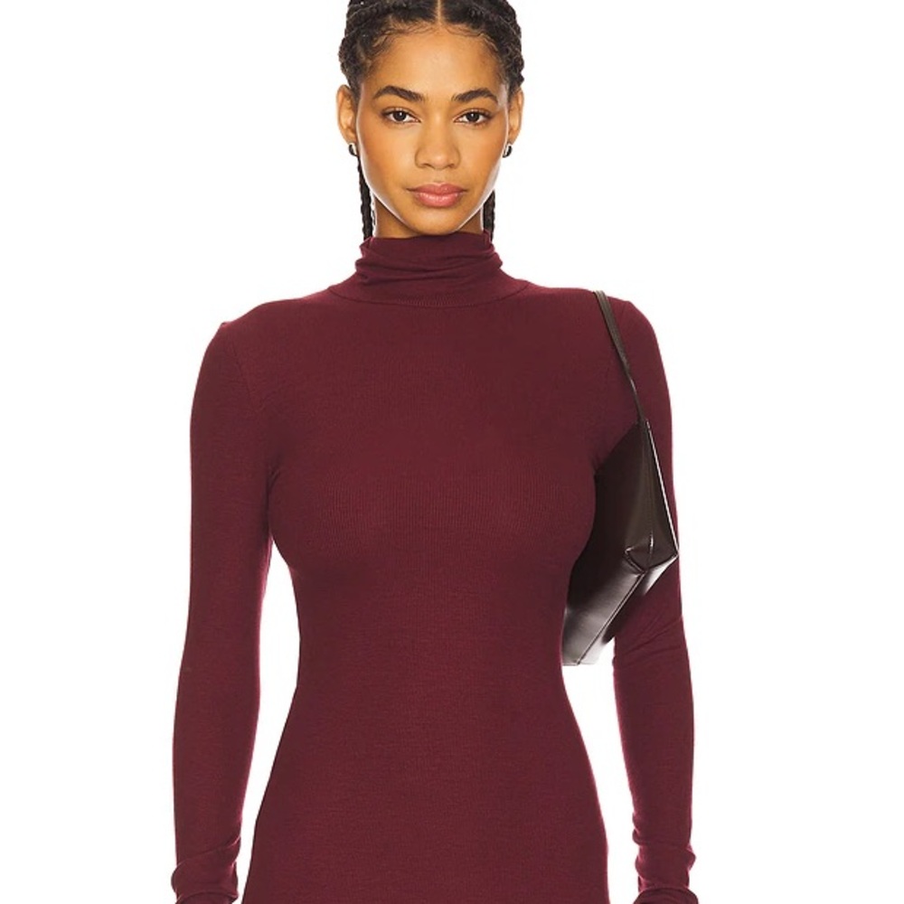 Juan Burga x Ayni Merlot Turtleneck Dress